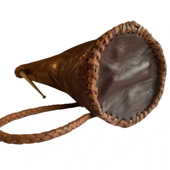 Leather Mini Bucket Bag by Justin Boots Western Star Concho VTG - Picture 3 of 11